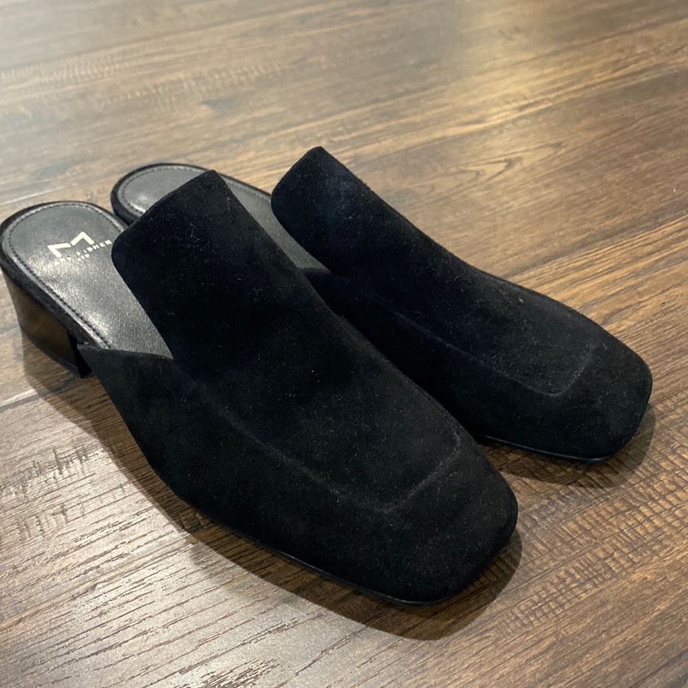 Marc Fisher block heel square toe mules 6.5